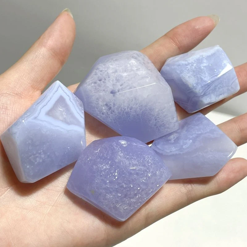 70 Pieces Polished Blue Chalcedony Free Form - Image 9