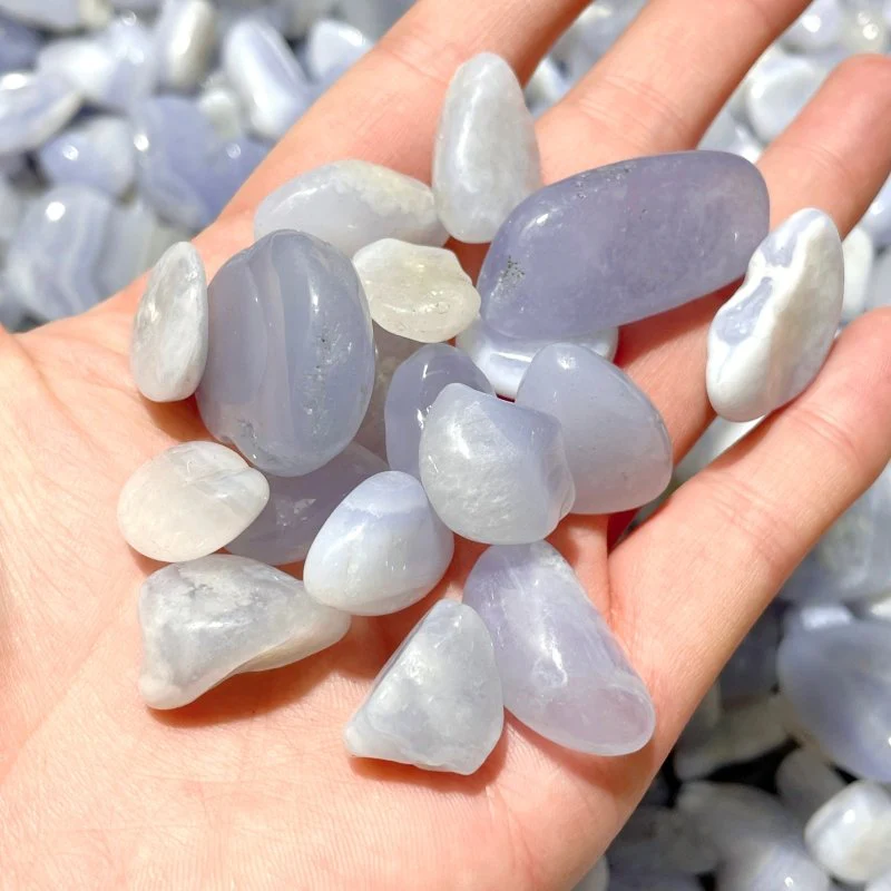 Polished Blue Lace Agate Gravel Tumbled Mixed Size Closeout - Image 2