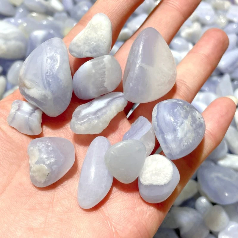 Polished Blue Lace Agate Gravel Tumbled Mixed Size Closeout - Image 3