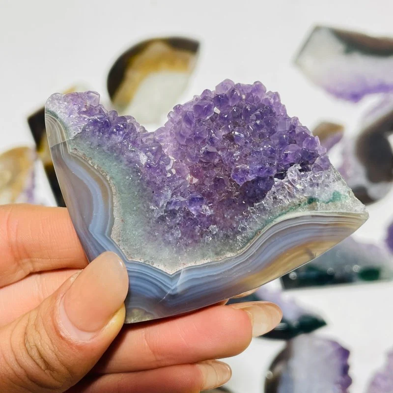 24 Pieces Polished Geode Amethyst Mixed Agate Leftover Slab - Image 5