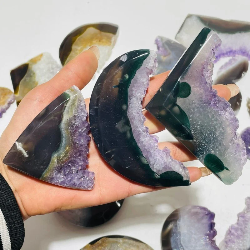 24 Pieces Polished Geode Amethyst Mixed Agate Leftover Slab - Image 7