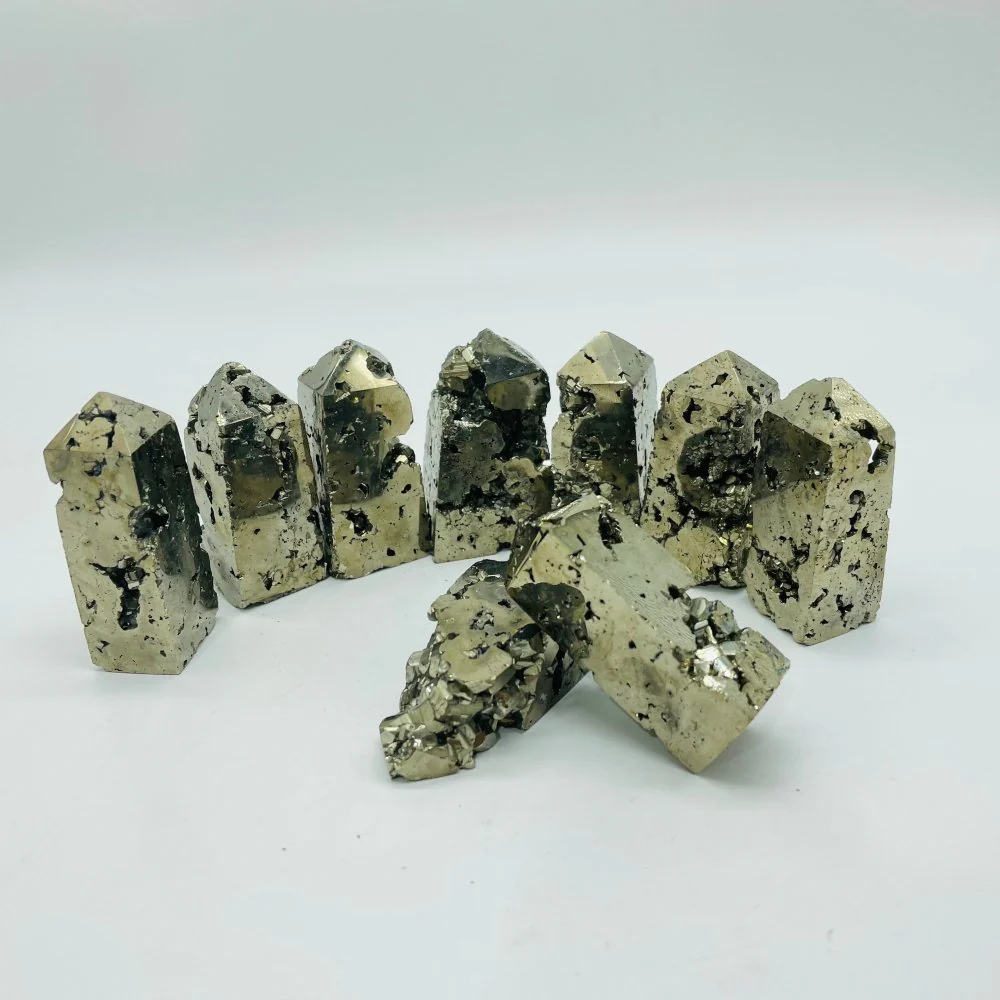 Polished Gold Pyrite Specimen Tower Wholesale - Image 3