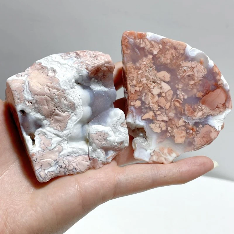 18 Pieces Polished Pink Agate Geode Free Form - Image 7