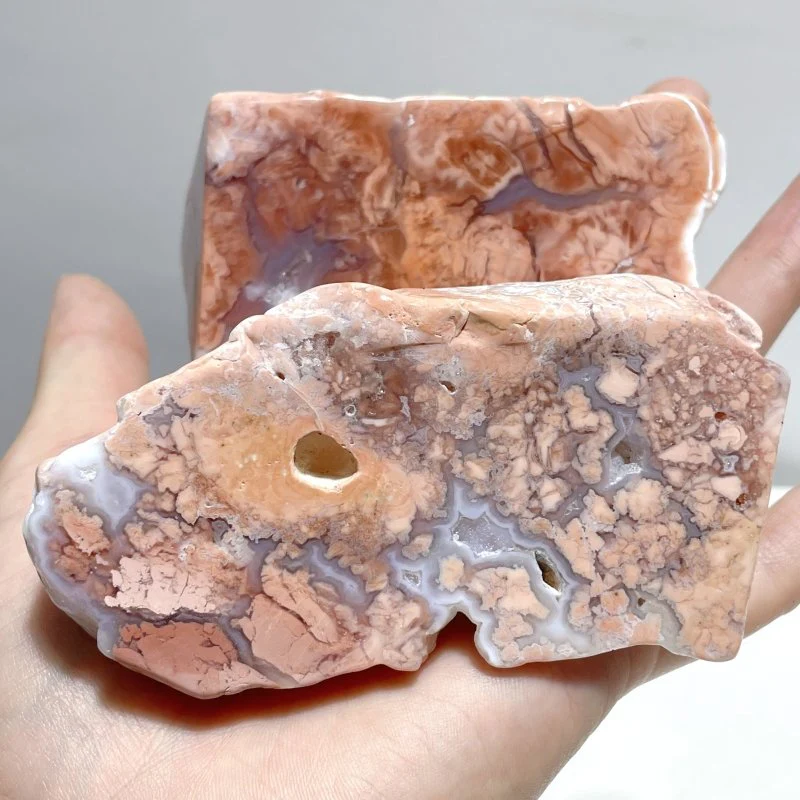 18 Pieces Polished Pink Agate Geode Free Form - Image 8
