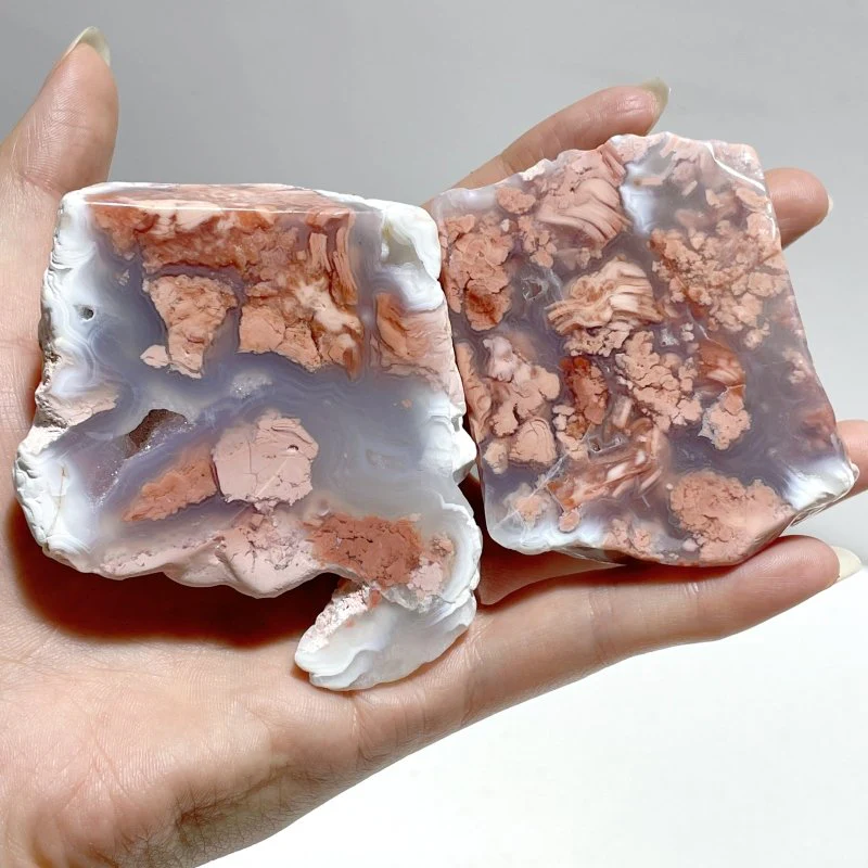 18 Pieces Polished Pink Agate Geode Free Form - Image 9