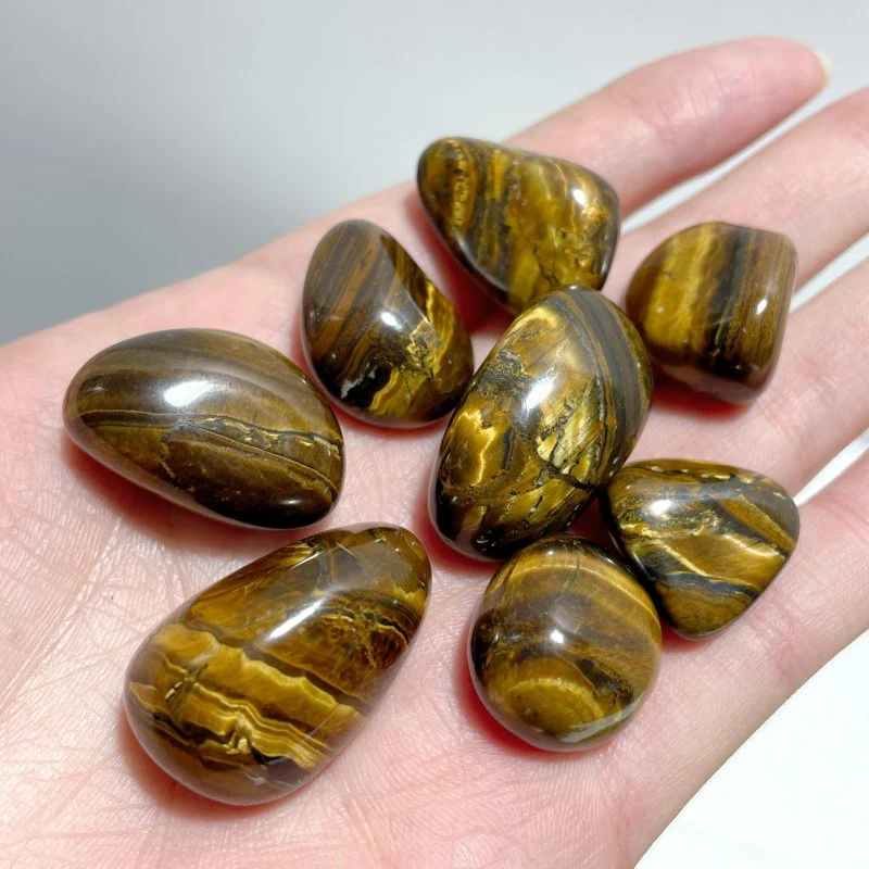 Polished Yellow Tiger Eye Chips Tumbled Wholesale - Image 2