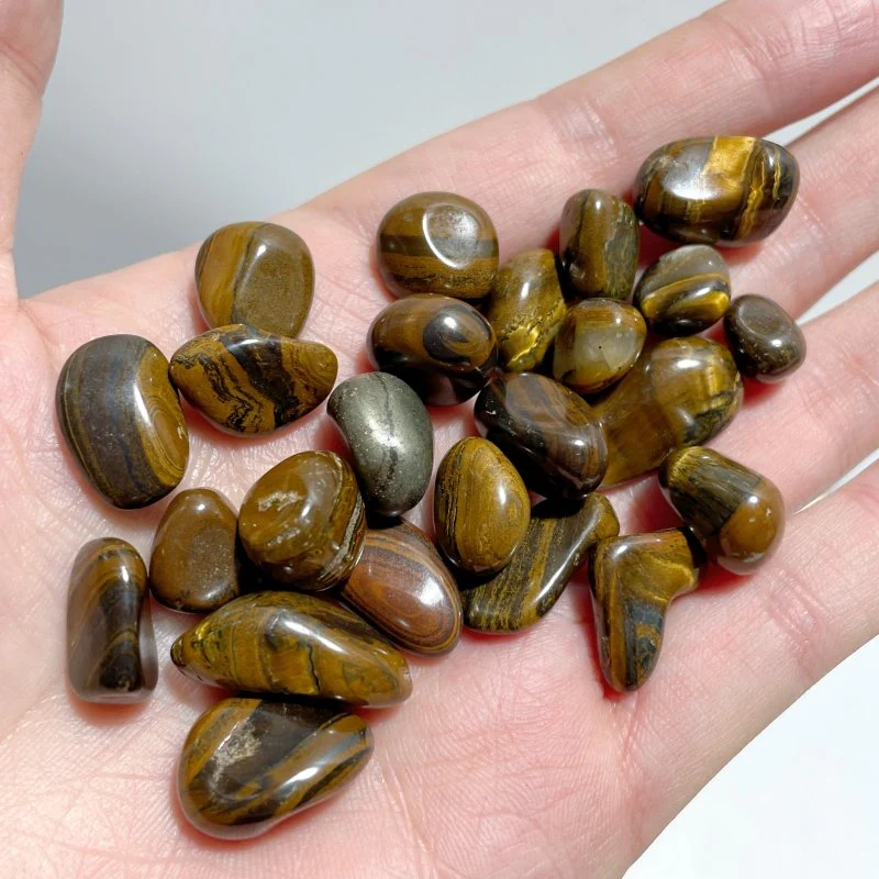 Polished Yellow Tiger Eye Chips Tumbled Wholesale - Image 5
