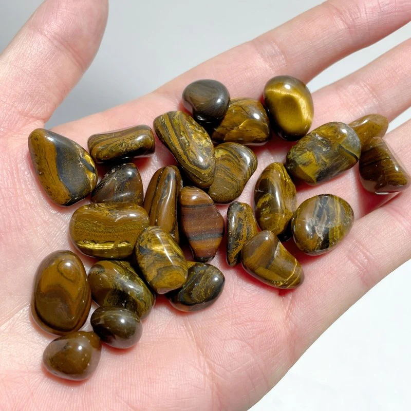 Polished Yellow Tiger Eye Chips Tumbled Wholesale - Image 6