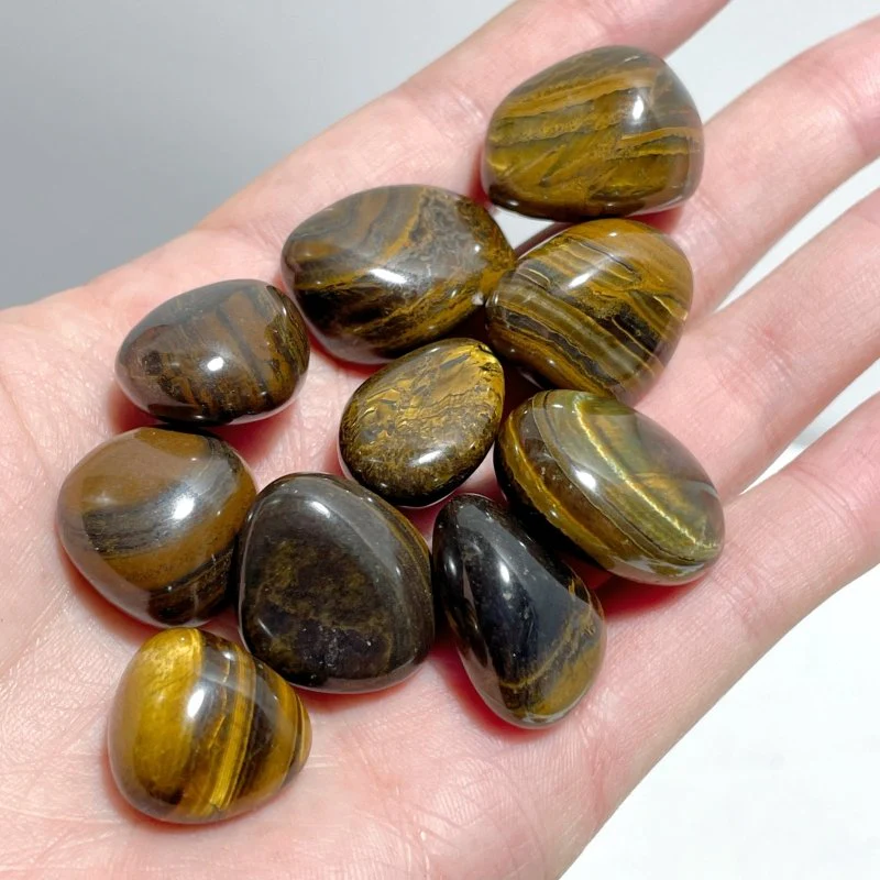 Polished Yellow Tiger Eye Chips Tumbled Wholesale - Image 7