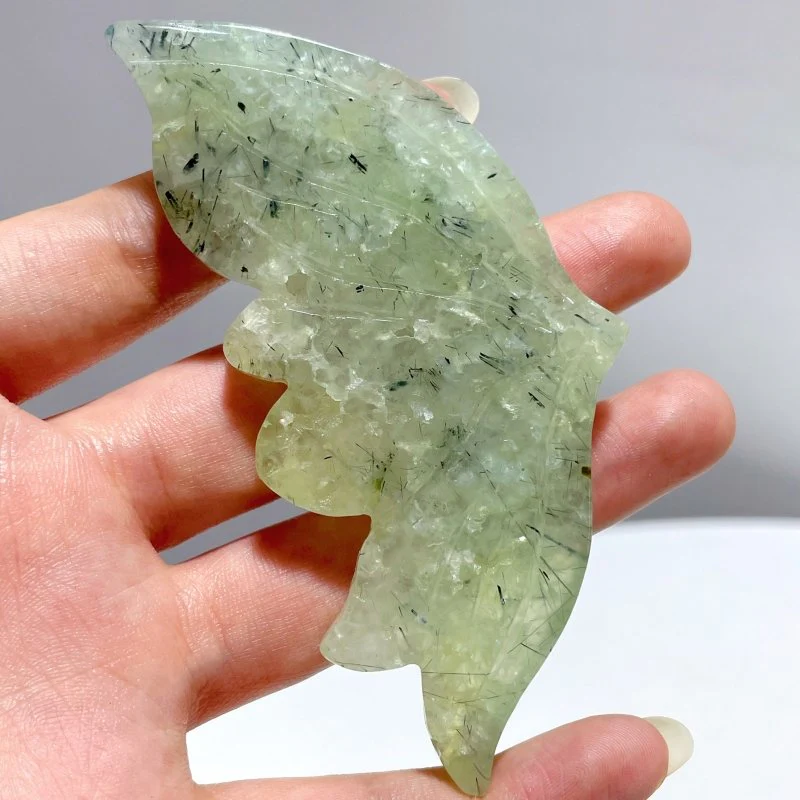 4 Pairs Prehnite Butterfly Wing With Stand - Image 5