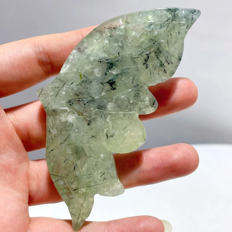 4 Pairs Prehnite Butterfly Wing With Stand - Image 8