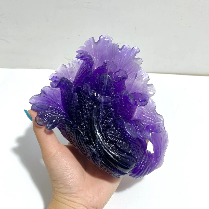 Purple Fluorite Chinese Cabbage Carving #5 - Image 4