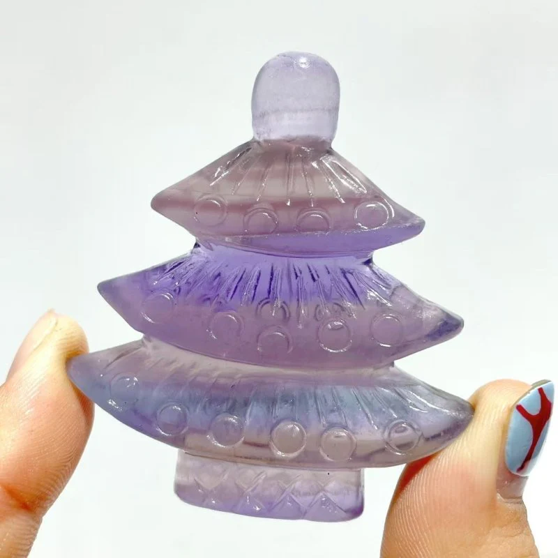 Purple Fluorite Christmas Tree Carving Wholesale - Image 3