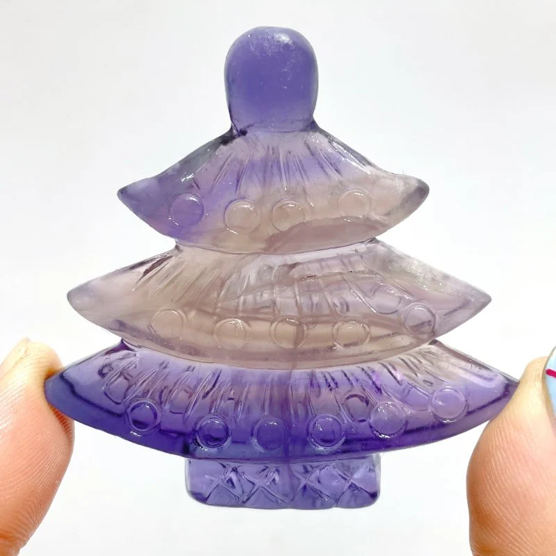 Purple Fluorite Christmas Tree Carving Wholesale - Image 4