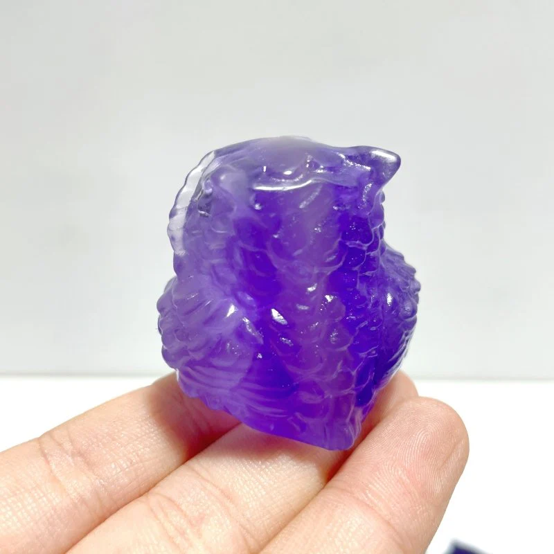Purple Fluorite Owl Carving Wholesale - Image 5