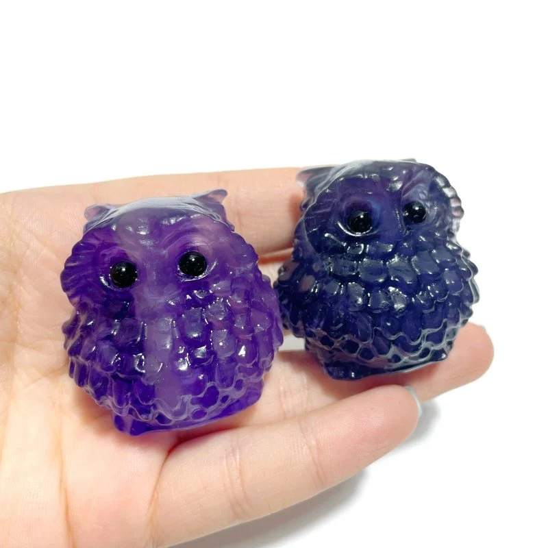Purple Fluorite Owl Carving Wholesale - Image 6