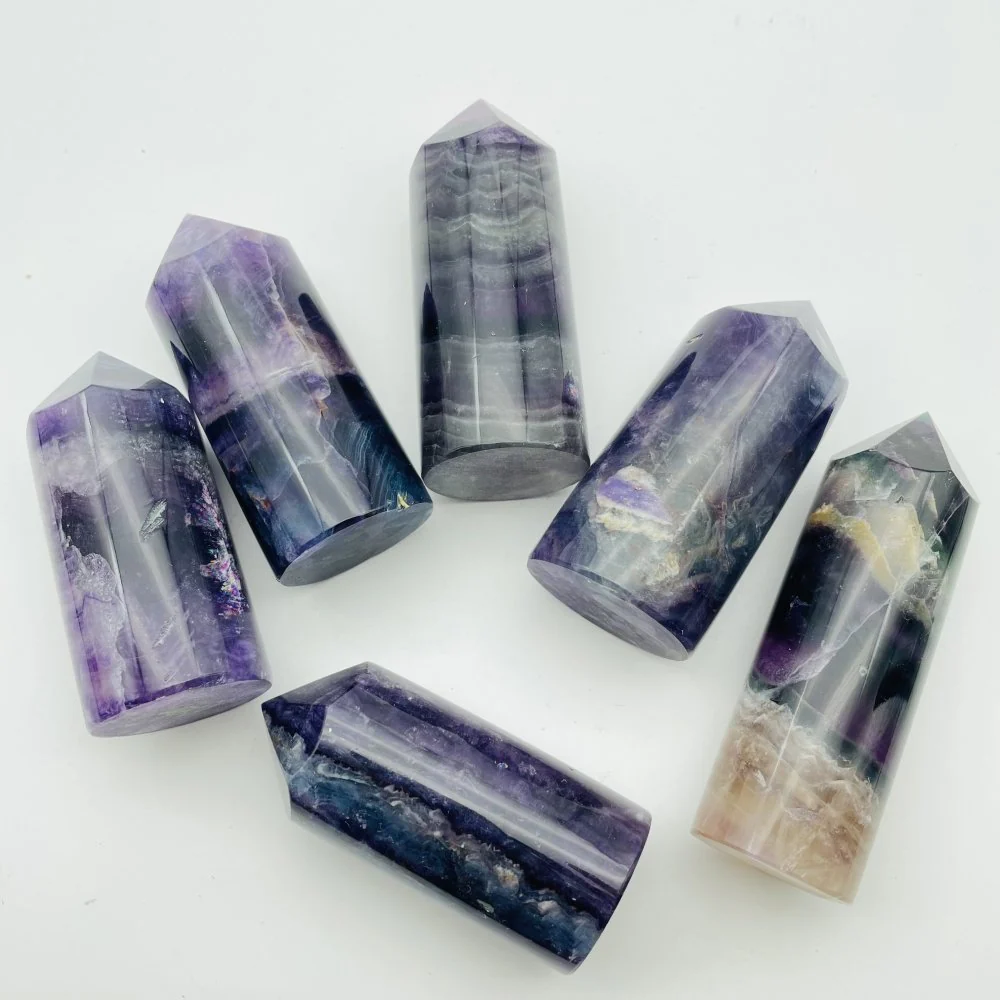 Purple Fluorite Round Tower Point Wholesale - Image 2