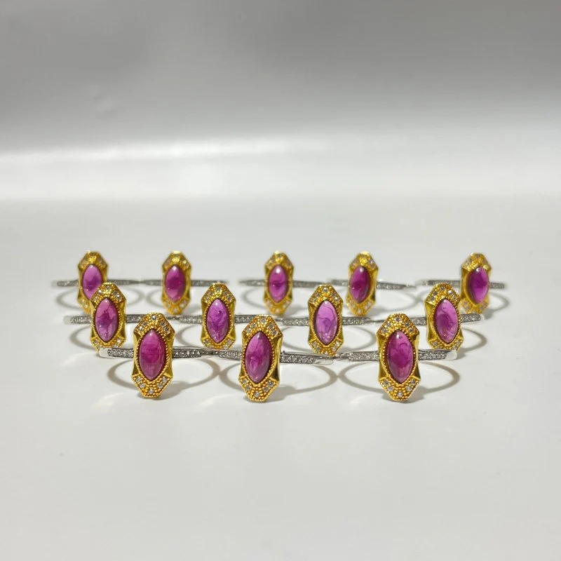 High Quality Purple Garnet S925 Sterling Silver Ring Wholesale - Image 3