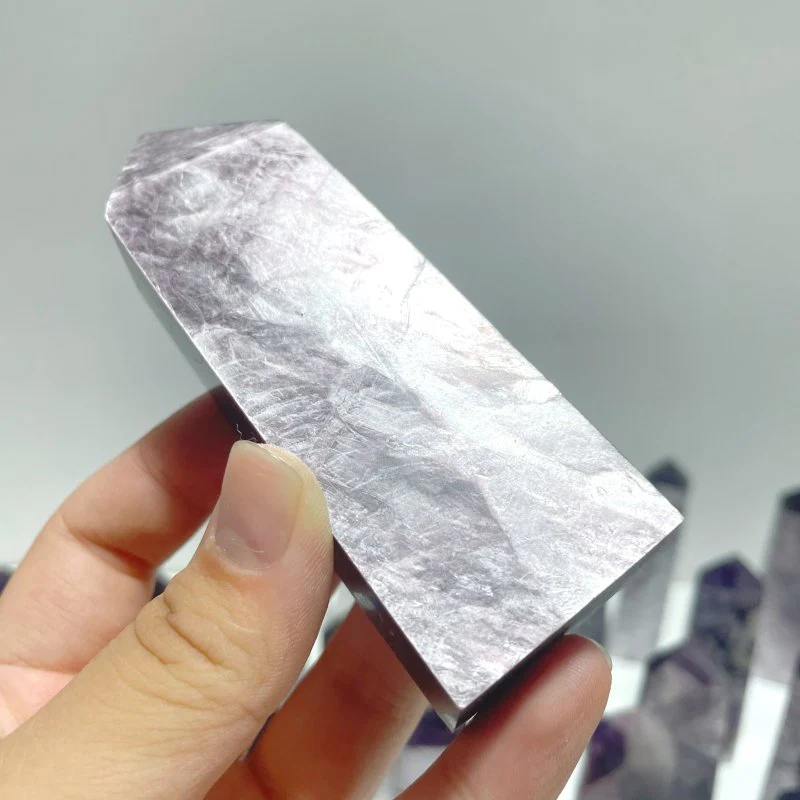 26 Pieces Purple Spark Lepidolite Four-Sided Tower - Image 2