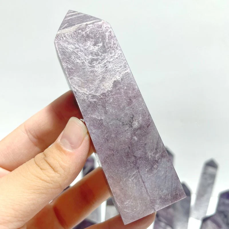 26 Pieces Purple Spark Lepidolite Four-Sided Tower - Image 3