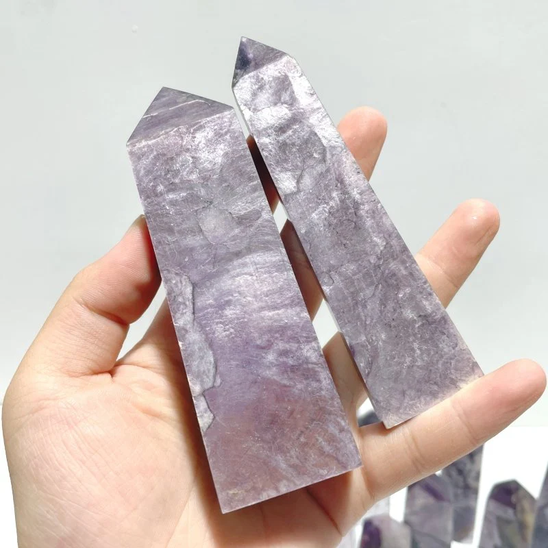 26 Pieces Purple Spark Lepidolite Four-Sided Tower - Image 4