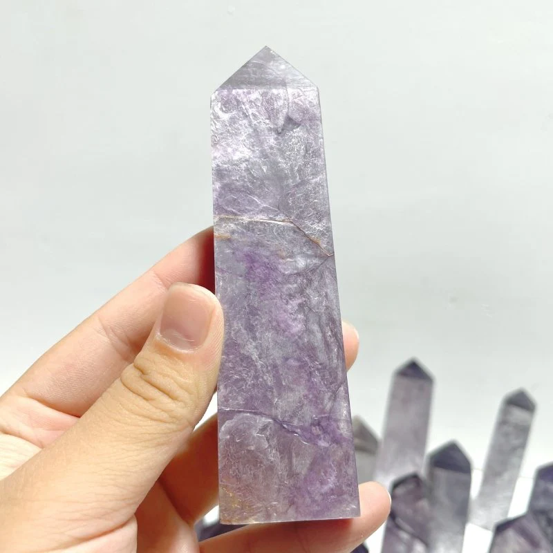 26 Pieces Purple Spark Lepidolite Four-Sided Tower - Image 5