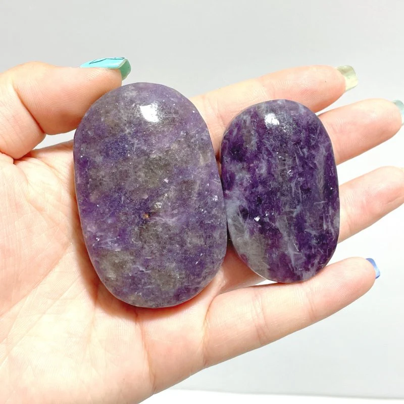Purple Lepidolite Mixed Quartz Palm Wholesale - Image 6