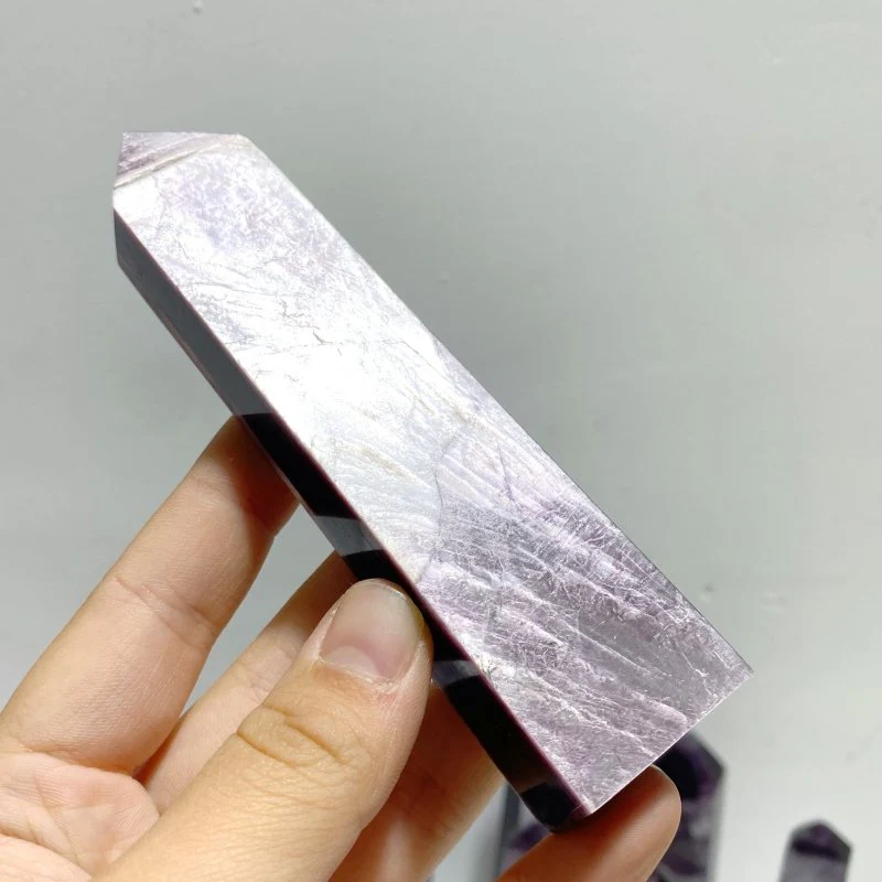 21 Pieces Purple Spark Lepidolite Four-Sided Tower - Image 2
