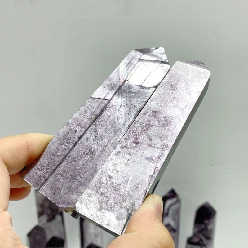 21 Pieces Purple Spark Lepidolite Four-Sided Tower - Image 6
