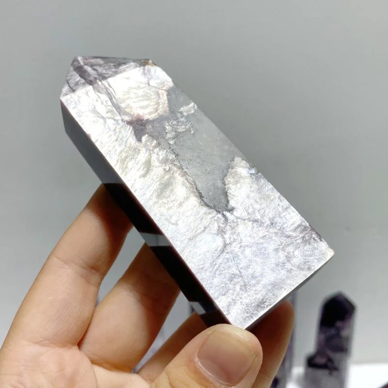 21 Pieces Purple Spark Lepidolite Four-Sided Tower - Image 7