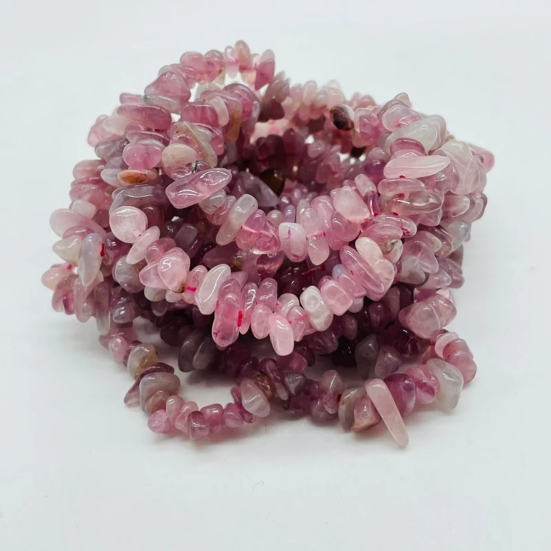 Purple Rose Quartz Chip Bracelets Wholesale - Image 2