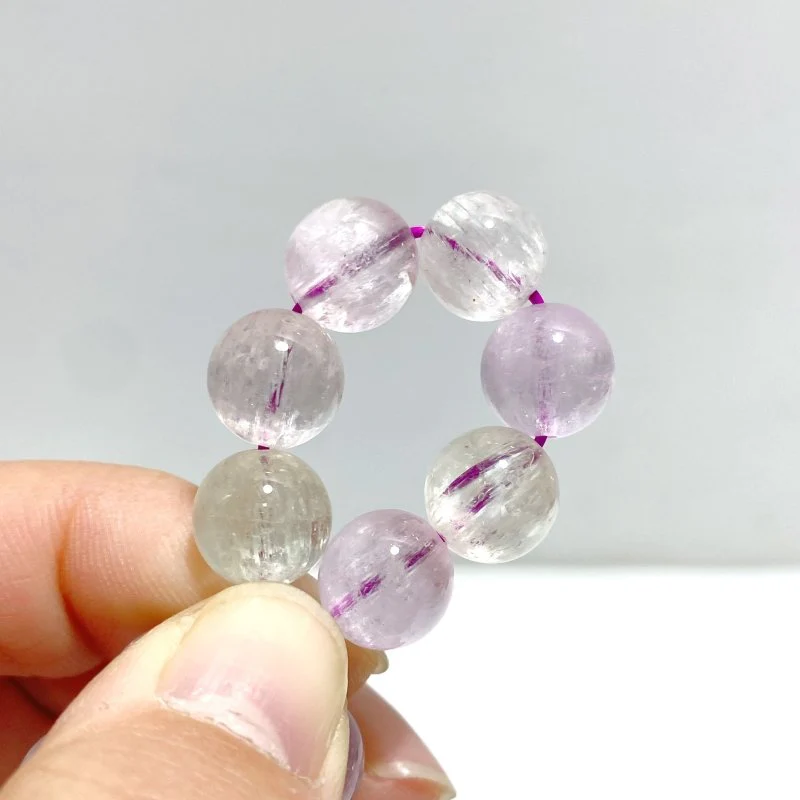 2 Pieces High Quality Clear Flash Purple Spodumene Kunzite Bracelets - Image 3