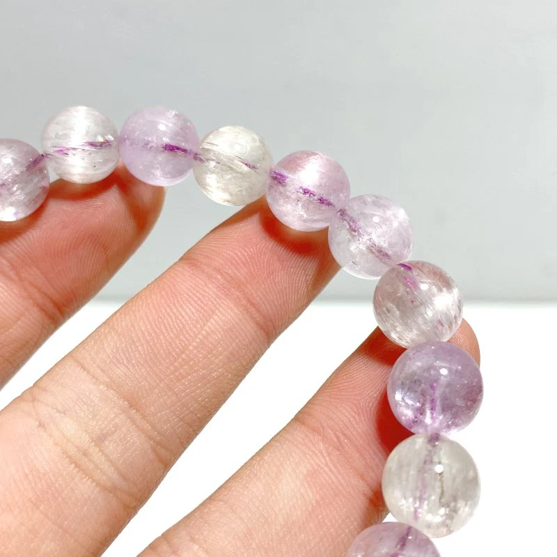 2 Pieces High Quality Clear Flash Purple Spodumene Kunzite Bracelets - Image 5