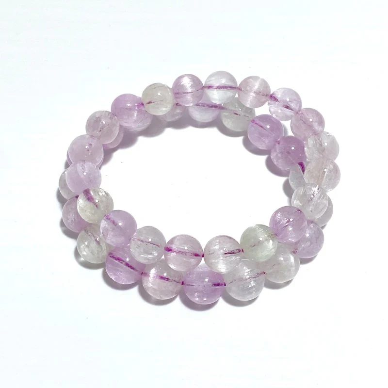 2 Pieces High Quality Clear Flash Purple Spodumene Kunzite Bracelets - Image 6