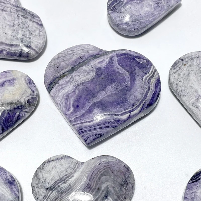 Purple Stripe Jasper Heart Shape Wholesale - Image 2