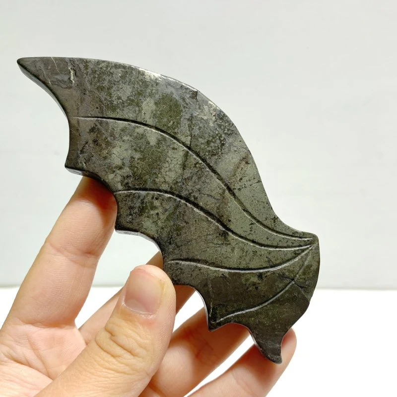 4 Pairs Pyrite Flying Dragon Wing Carving With Stand - Image 5