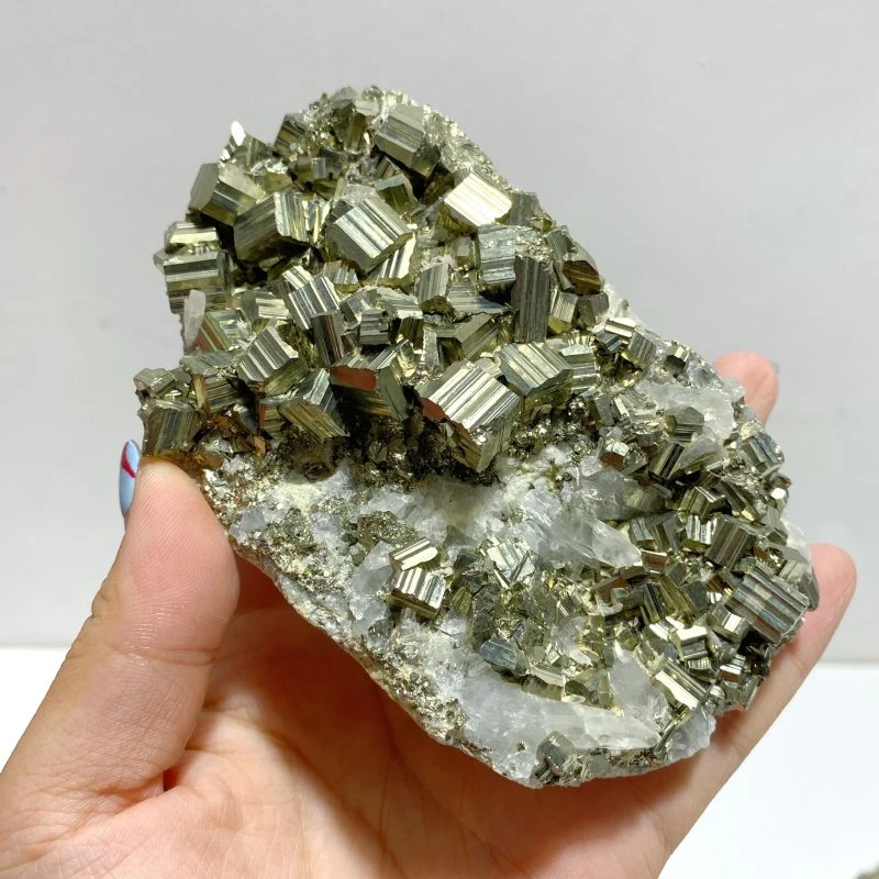 8 Pieces Pyrite Mixed Clear Quartz Cluster Specimen For Collection - Image 2