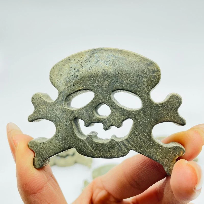 Pyrite Pirate Skull Carving Wholesale - Image 3