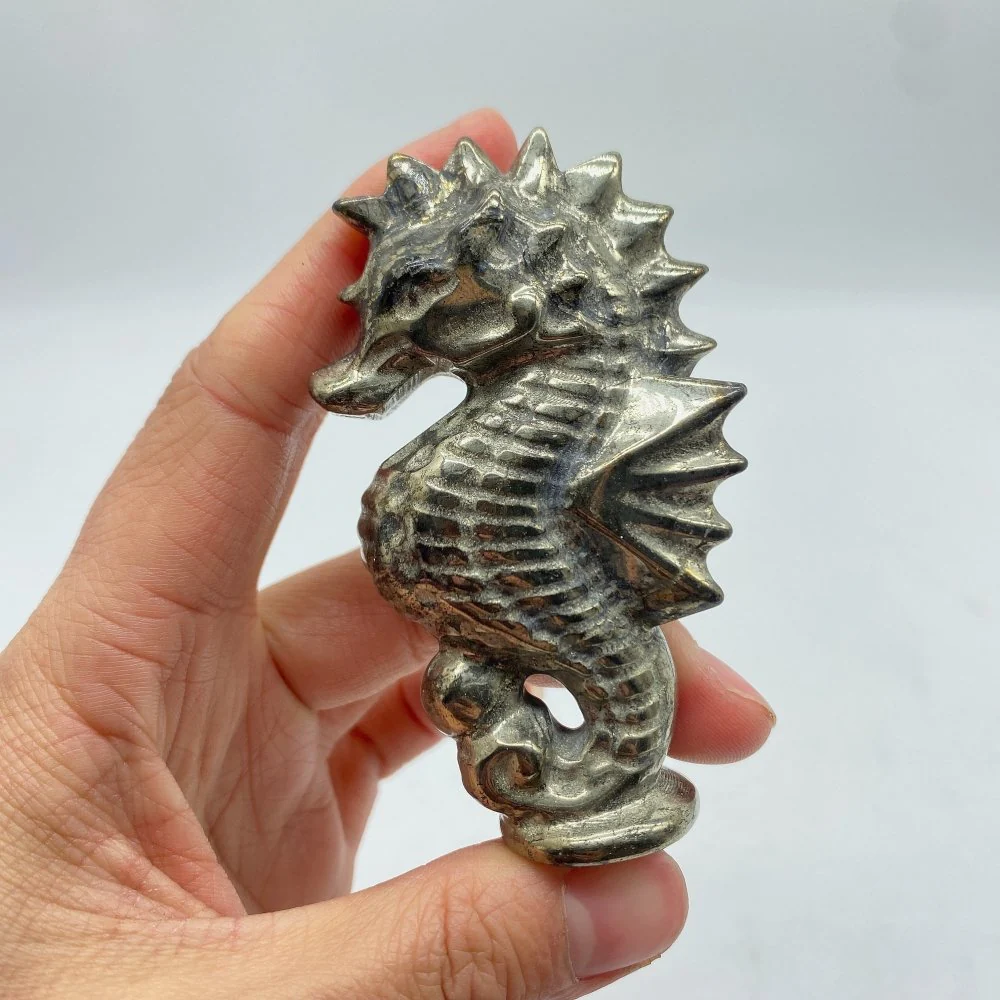 Pyrite Seahorse Carving Wholesale - Image 2