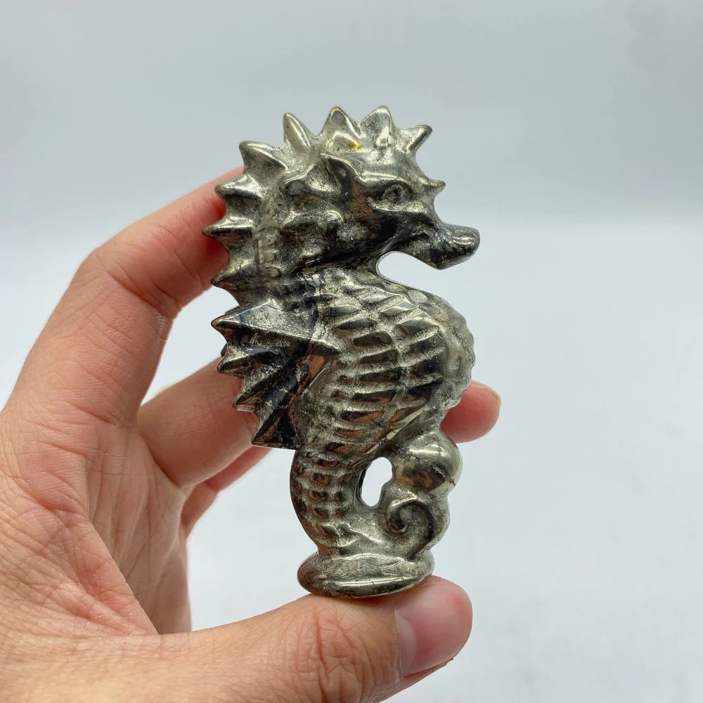 Pyrite Seahorse Carving Wholesale - Image 4
