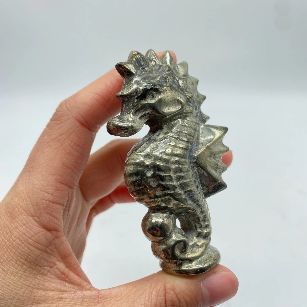 Pyrite Seahorse Carving Wholesale - Image 5