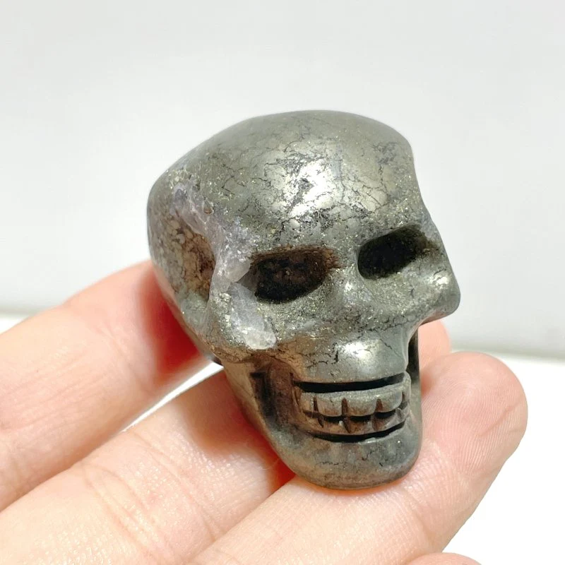 Pyrite Skull Carving Wholesale - Image 2