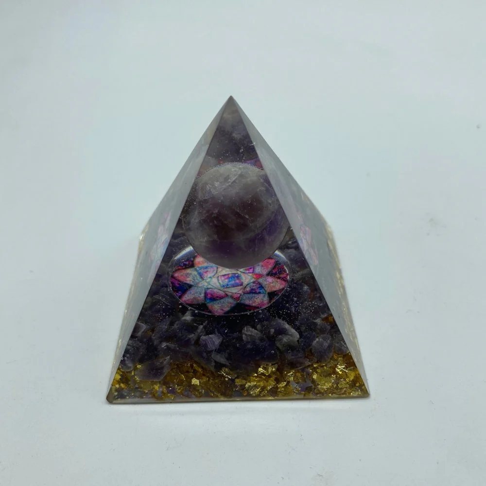 Chevron Amethyst Rose Orgone Pyramid Wholesale - Image 2