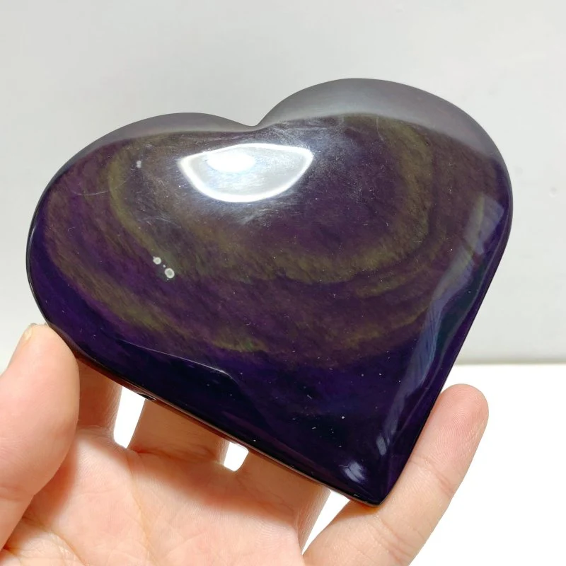 17 Pieces Beautiful Large Rainbow Cat Eye Obsidian Heart - Image 4