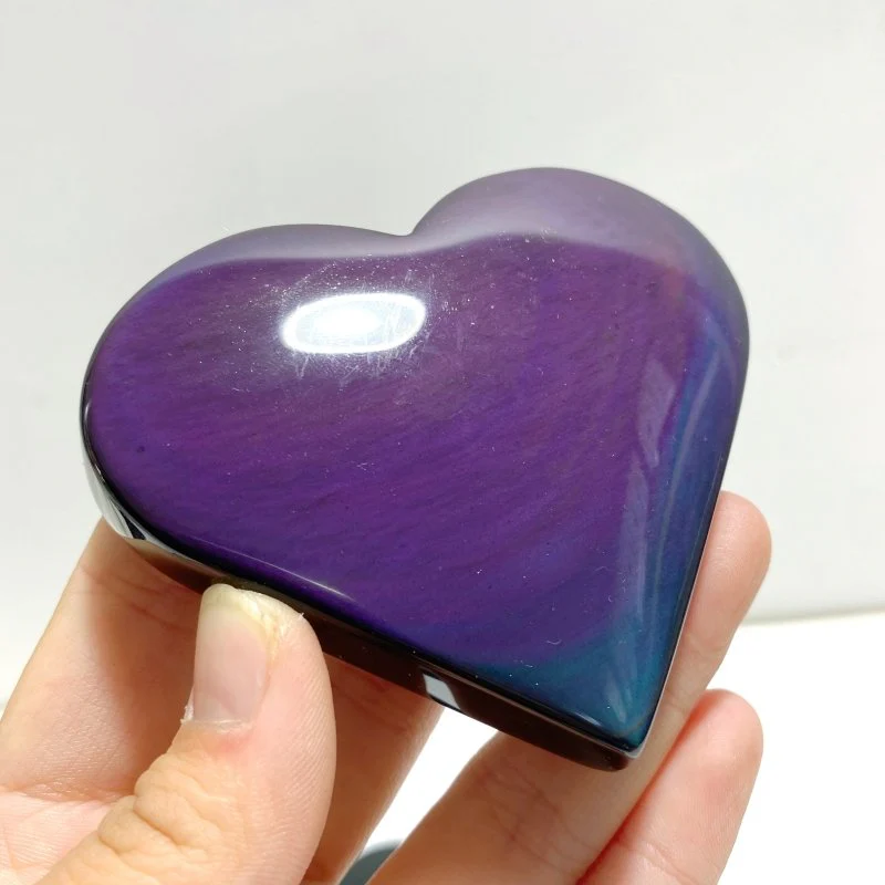 17 Pieces Beautiful Large Rainbow Cat Eye Obsidian Heart - Image 6