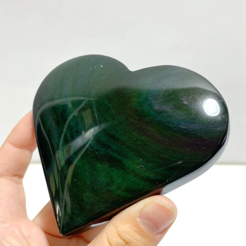 17 Pieces Beautiful Large Rainbow Cat Eye Obsidian Heart - Image 8