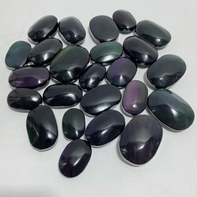 Rainbow Cat Eye Obsidian Palm Stone Wholesale - Image 4