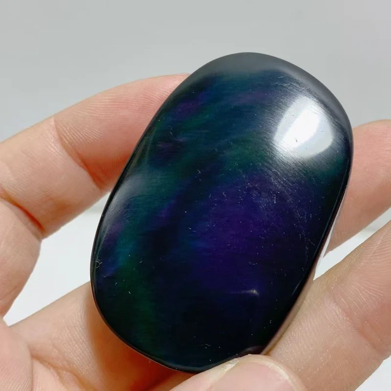 Rainbow Cat Eye Obsidian Palm Stone Wholesale - Image 5