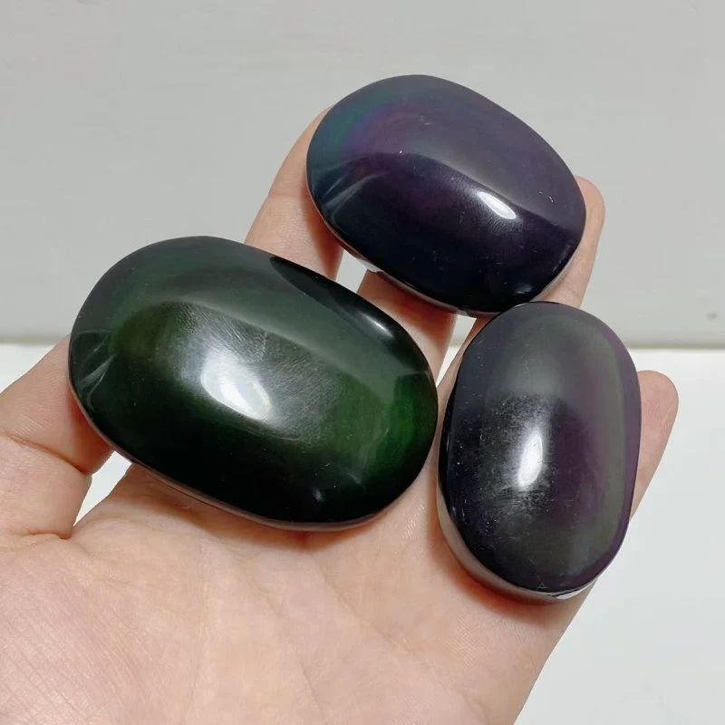 Rainbow Cat Eye Obsidian Palm Stone Wholesale - Image 6