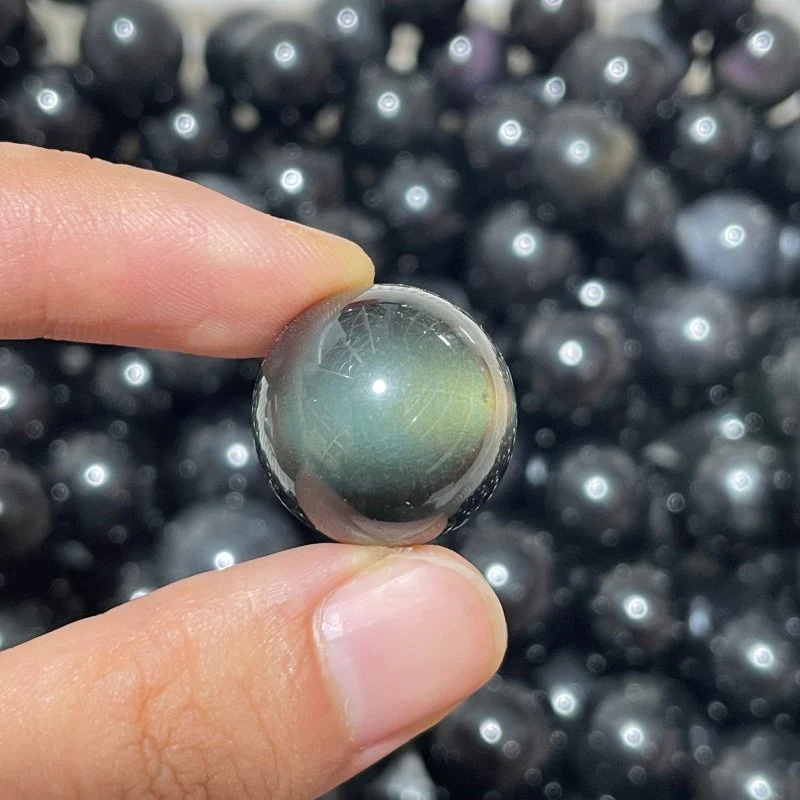 318 Pieces Rainbow Cat Eye Obsidian Spheres - Image 6